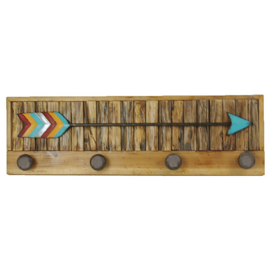 Wall Décor - 8.5" x 27.2" Arrow With Knobs Wall Art - Turquoise / Tan