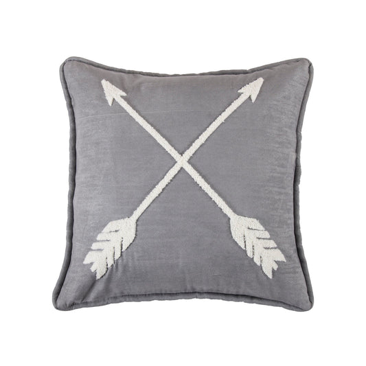 Free Spirit - Arrow Throw Pillow - Gray / White