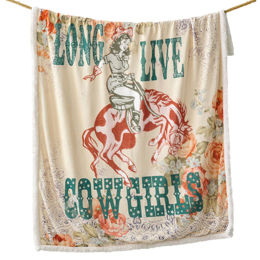 Campfire - Long Live Cowgirls Campfire Sherpa Throw - Multi Color