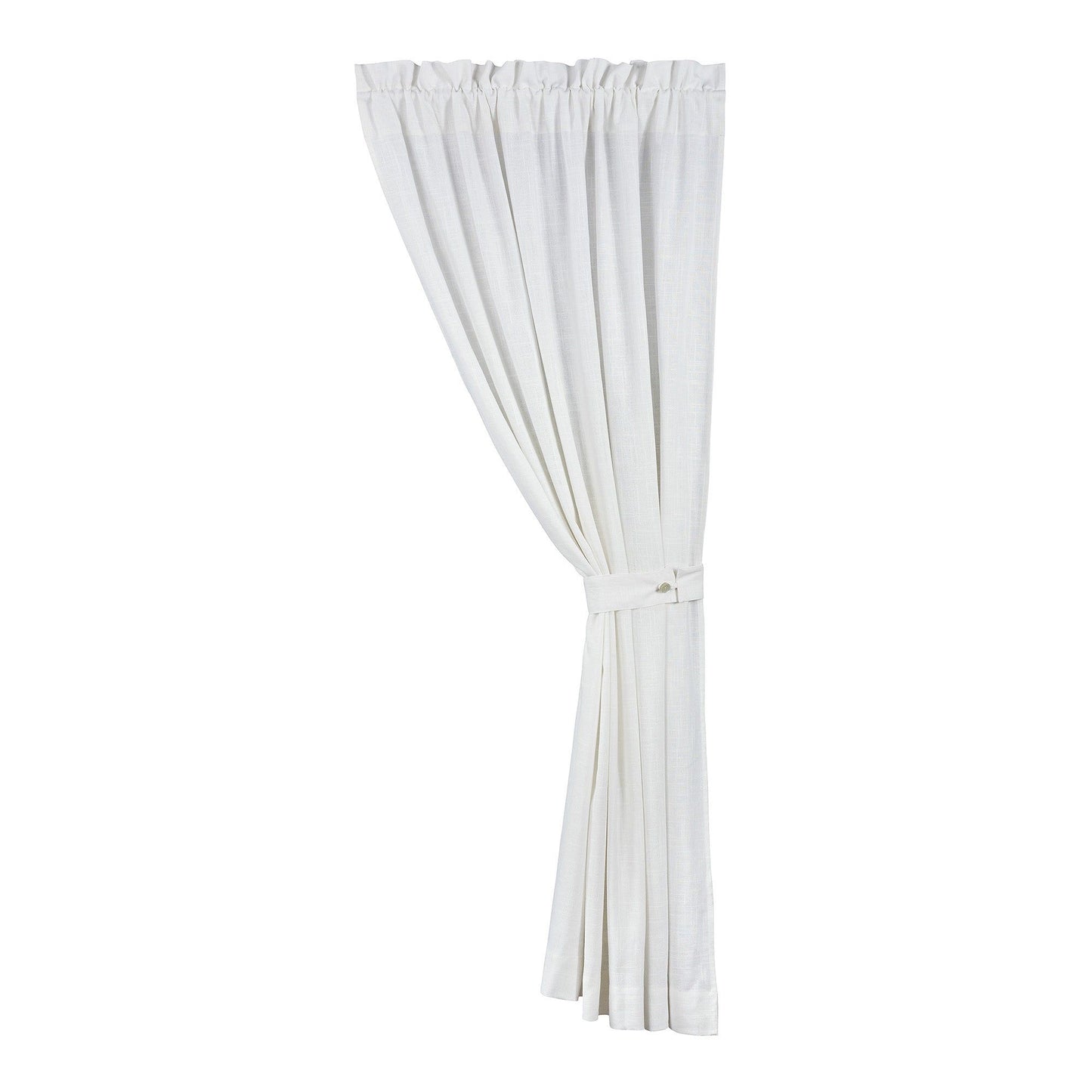Luna - Washed Linen Lined Curtain - White