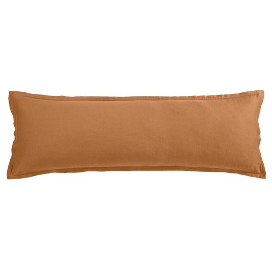 100% French Flax Linen - Long Lumbar Pillow - Caramel