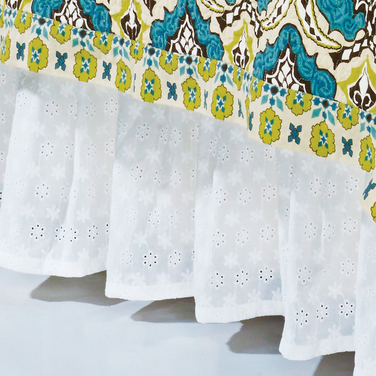 Eyelet - Full Bed Skirt - White