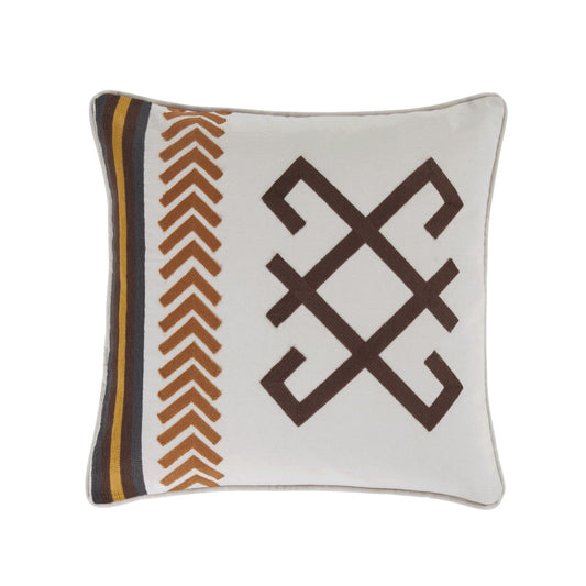 Toluca Canvas - Embroidered Cotton Pillow - Multi Color