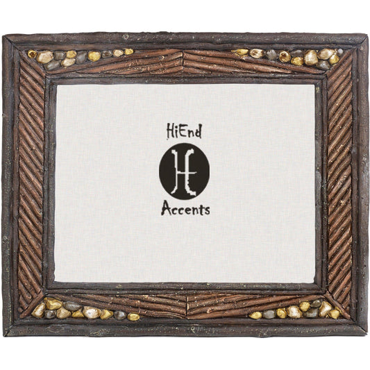 River Rock - 4" x 6" Picture Frame - Dark Brown