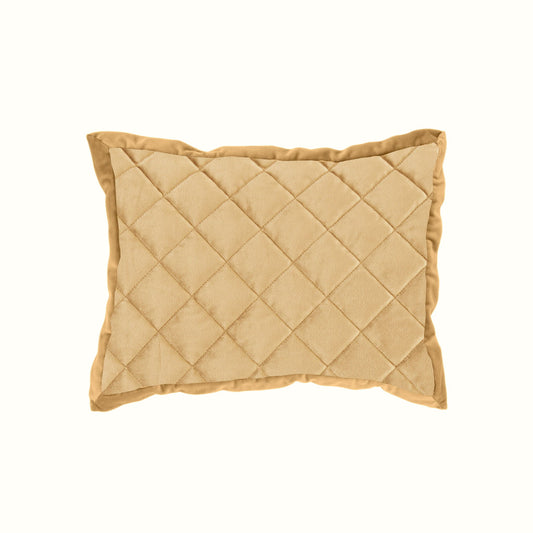 Velvet Diamond - Quilted Boudoir Pillow - Gold