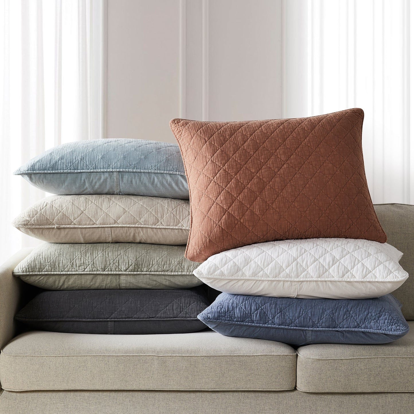 Cotton Gauze - Stonewashed Pillow Sham - Charcoal