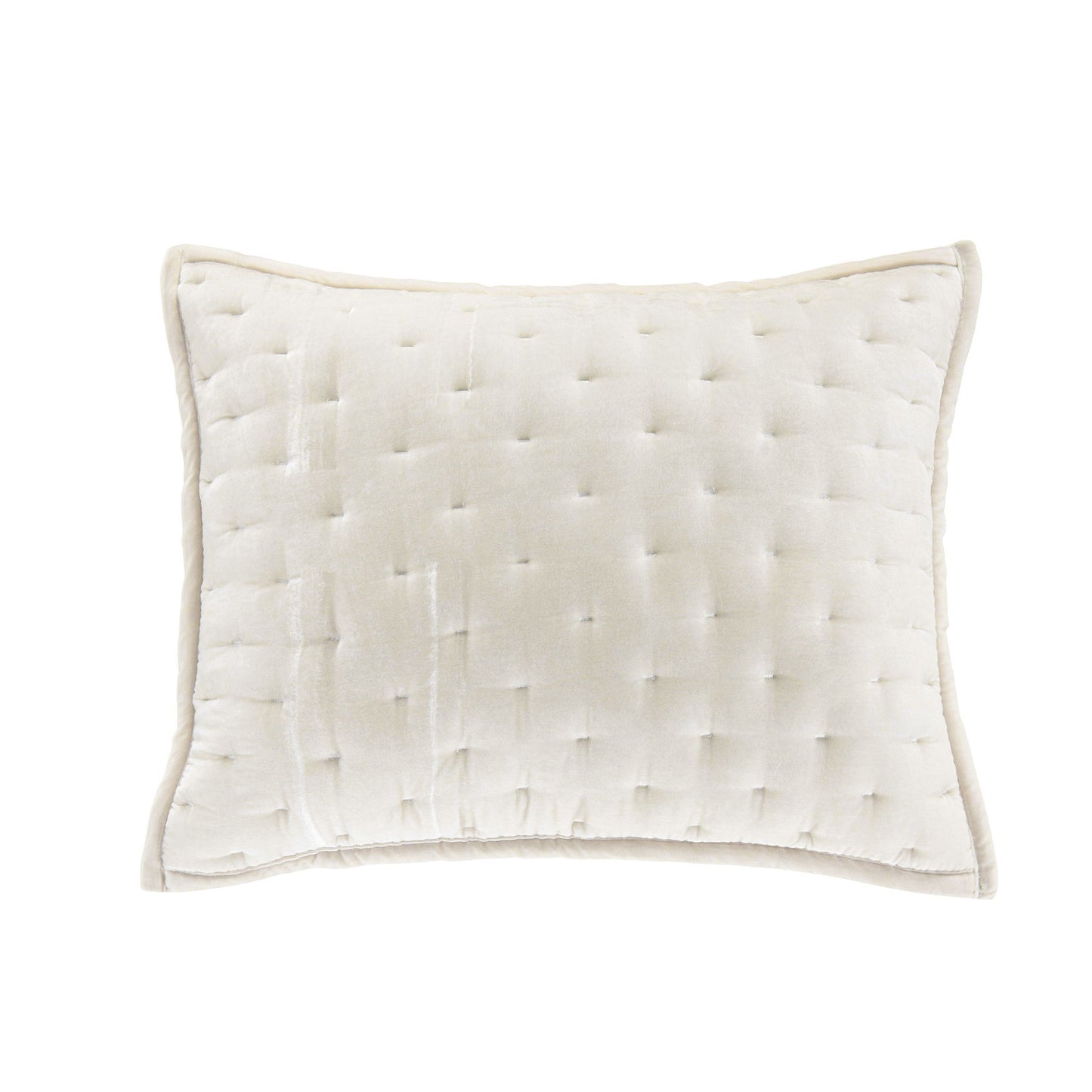Stella - Faux Silk Velvet Pintuck Pillow Sham - Stone