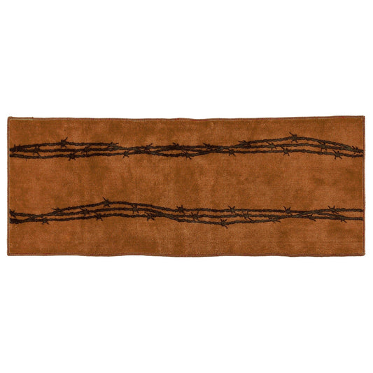 Rustic Barbwire - 24" x 60" Barbwire Print Rug - Chocolate