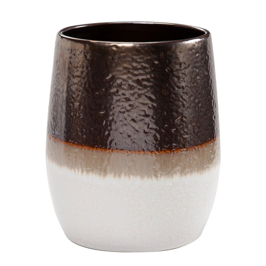 Gilded Stoneware - Wastebasket - White / Brown