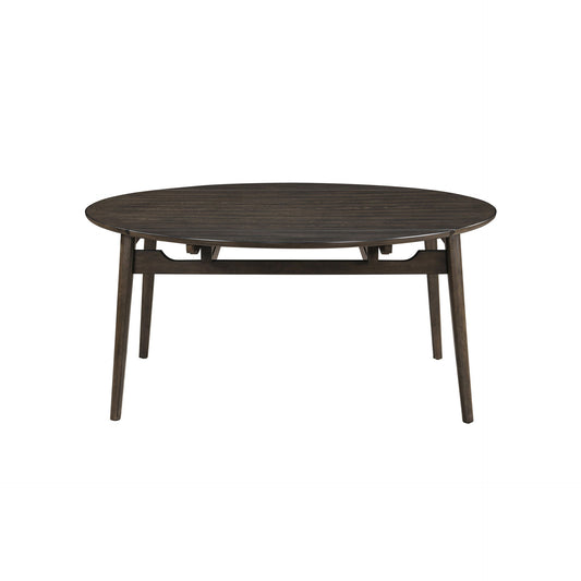 Rex - 65" Round Table With Self Storing Leaves - Walnut Brown
