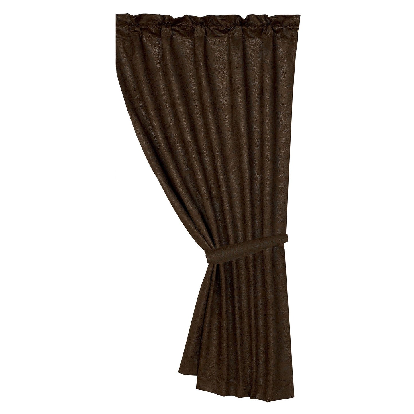 Chocolate Tooled Leather - Curtain - Chocolate Brown