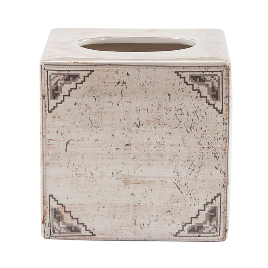 Dakota - Ceramic Tissue Box Cover - Cream