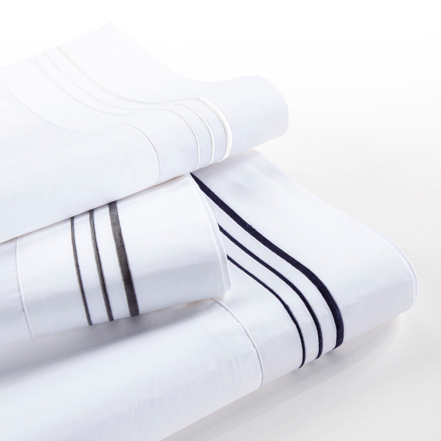 Border Embroidery - Queen Duvet Cover Set (Set of 3) - White