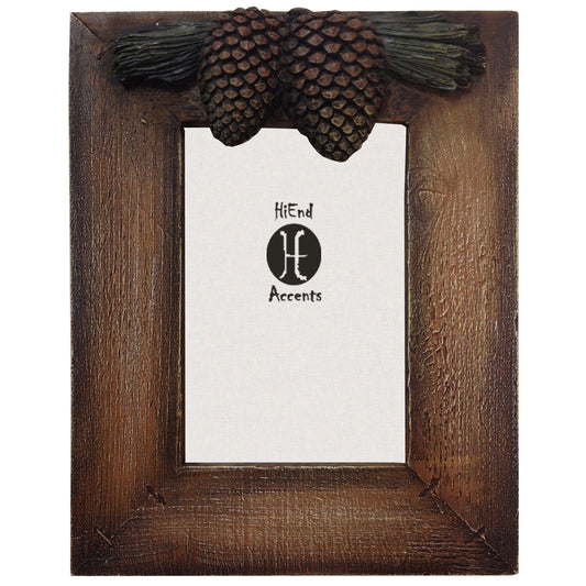 Lodge Pine Cone - 4" x 6" Pine Cone Picture Frame - Multi