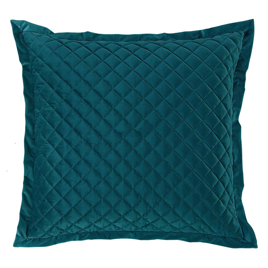 Velvet Diamond - Quilted Euro Sham - Teal