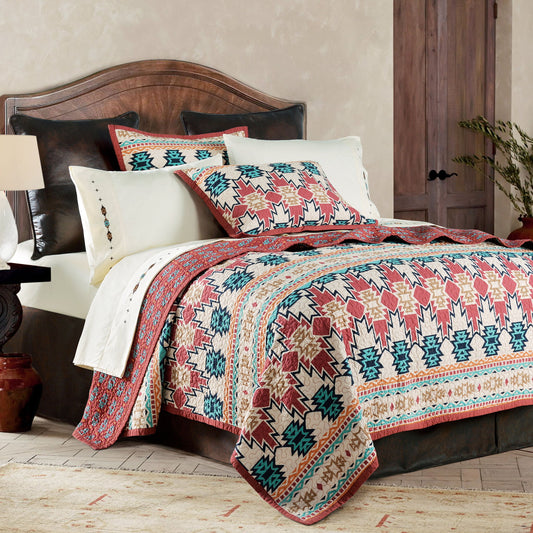 Phoenix - Twin Reversible Quilt Set (Set of 2) - Red / Orange
