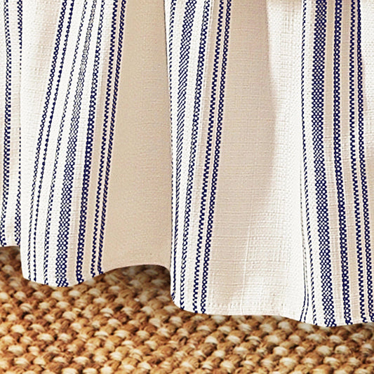Prescott - King Stripe Bed Skirt - Navy