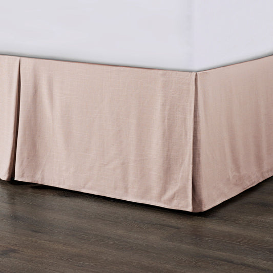 Hera - Queen Washed Linen Tailored Bed Skirt - Blush