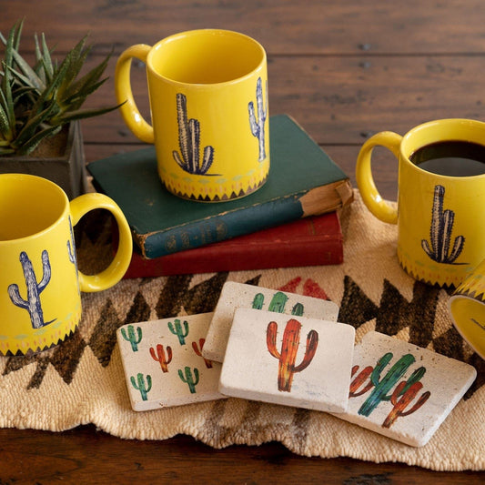 Saguaro Cactus - Cactus Mug & Coaster Set (Set of 8) - Multi Color