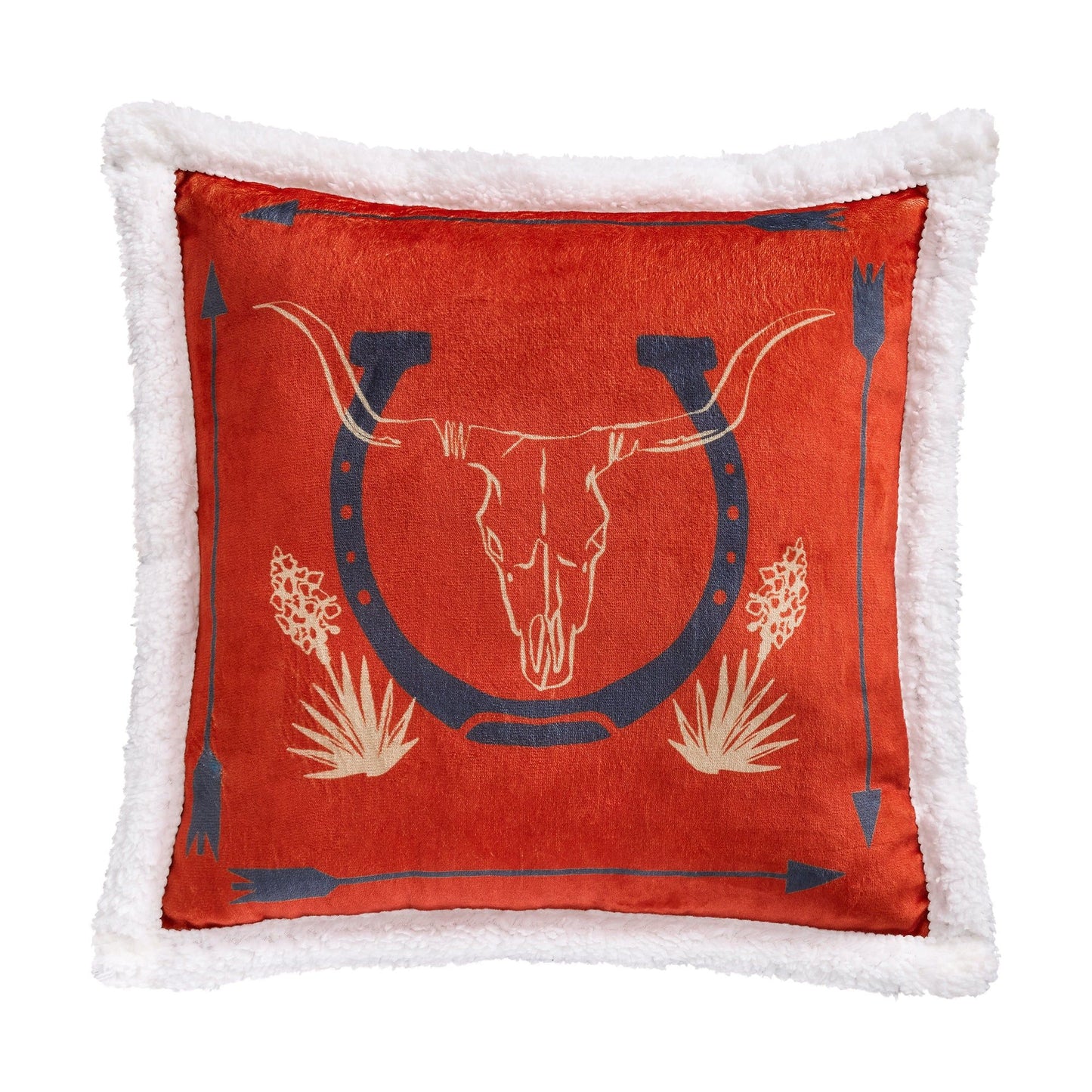 Campfire - Marfa Campfire Sherpa Pillow Horseshoe - Red