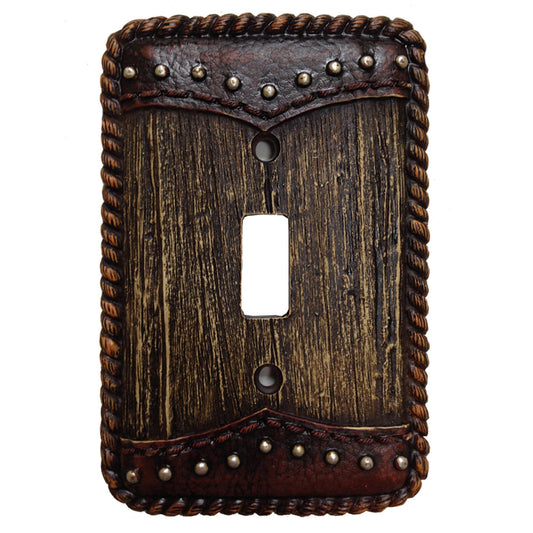 Woodgrain Switch Plate - 5" x 3.5" Woodgrain Double Yoke Single Wall Switch Plate - Multi