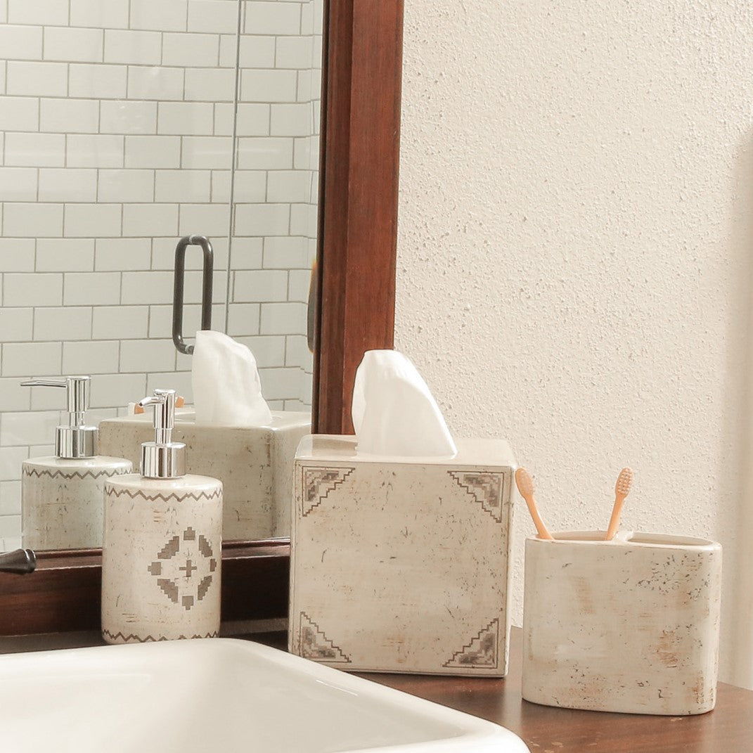 Dakota - Ceramic Tissue Box Cover - Cream