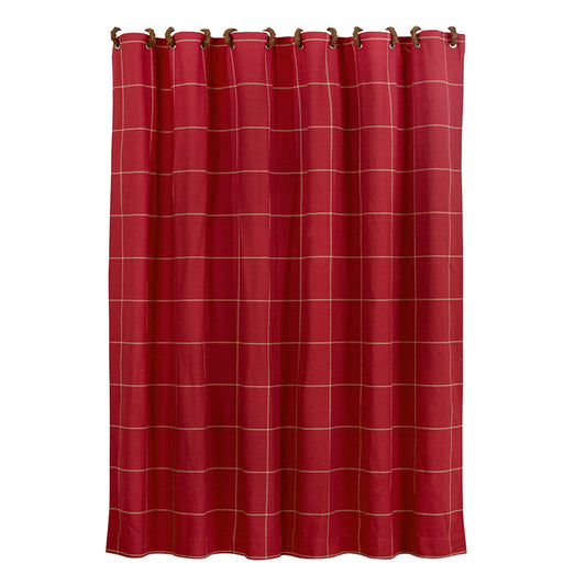 South Haven - Windowpane Shower Curtain - Red