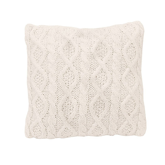 Cable Knit - Soft Diamond Throw Pillow - Cream