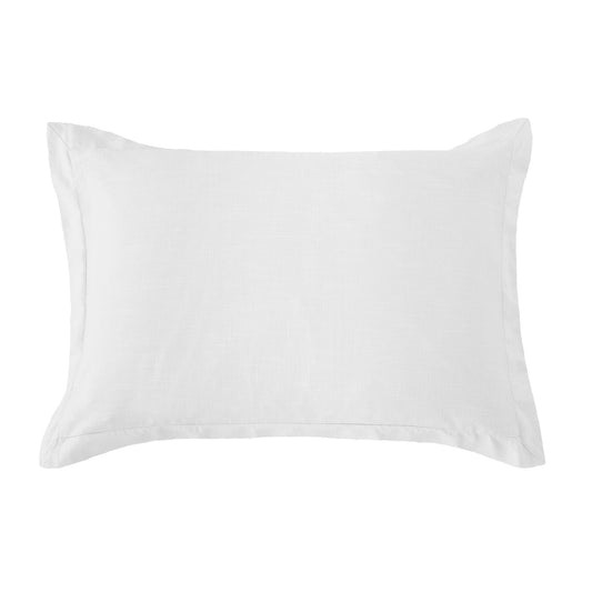 Hera - Washed Linen Tailored Dutch Euro Pillow - White