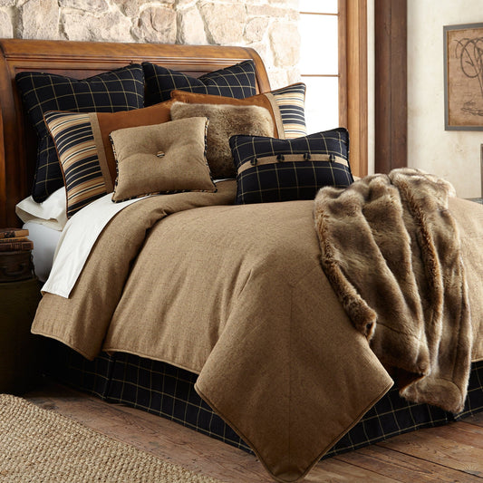 Ashbury - King Comforter Set (Set of 5) - Tan / Black