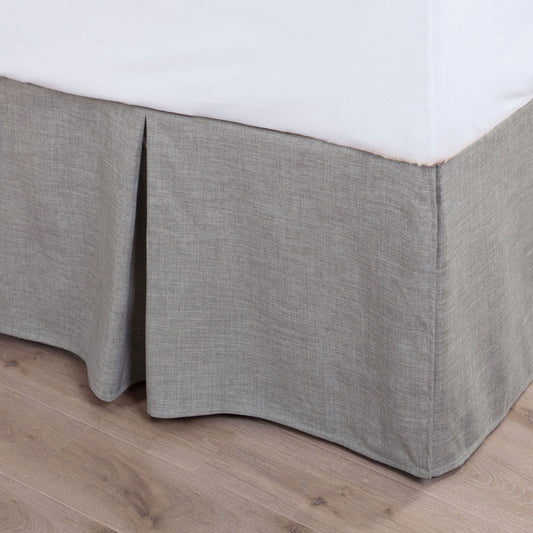 Carmen Kilim - King Faux Linen Bed Skirt - Solid Taupe