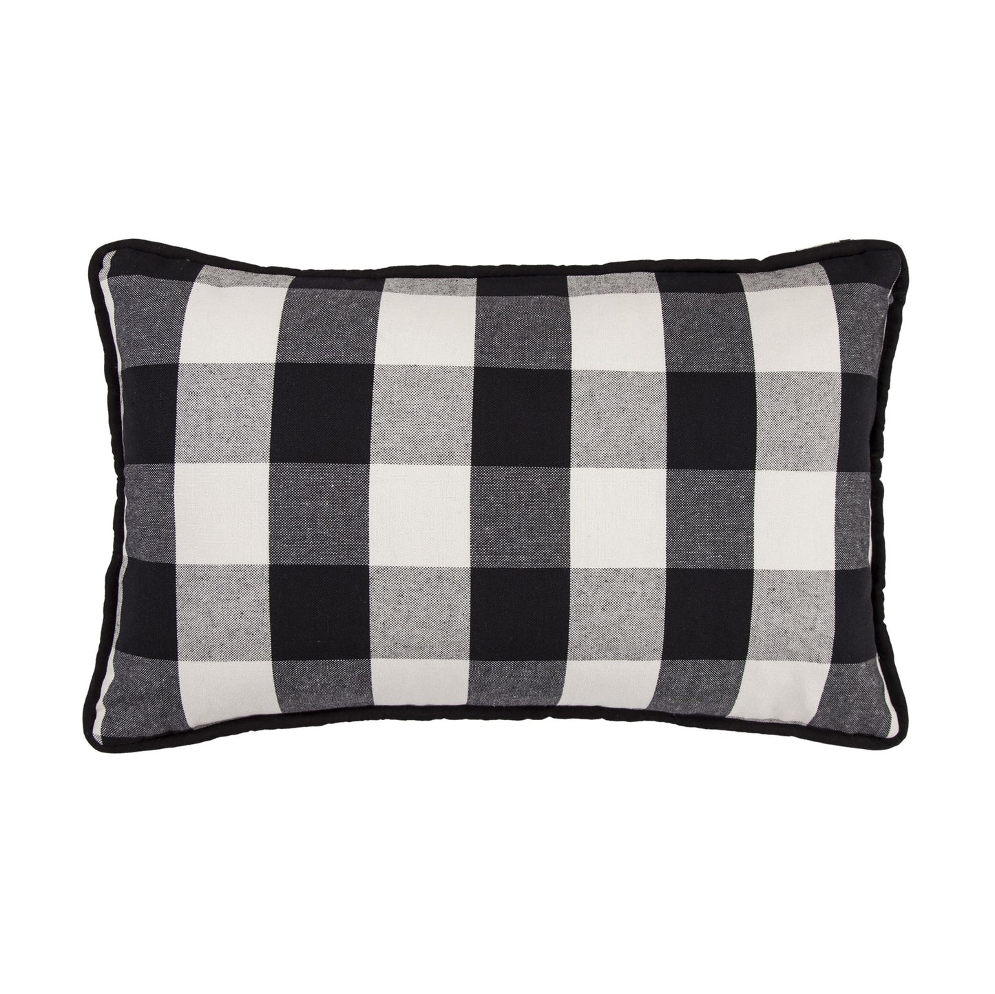 Blackberry - Buffalo Check Lumbar Pillow - Black / Natural