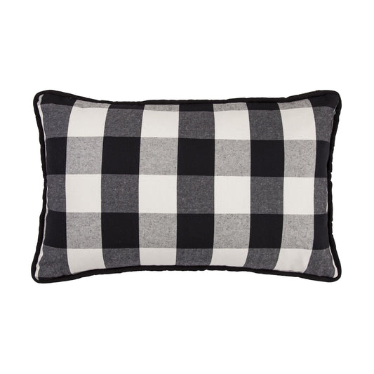Blackberry - Buffalo Check Lumbar Pillow - Black / Natural