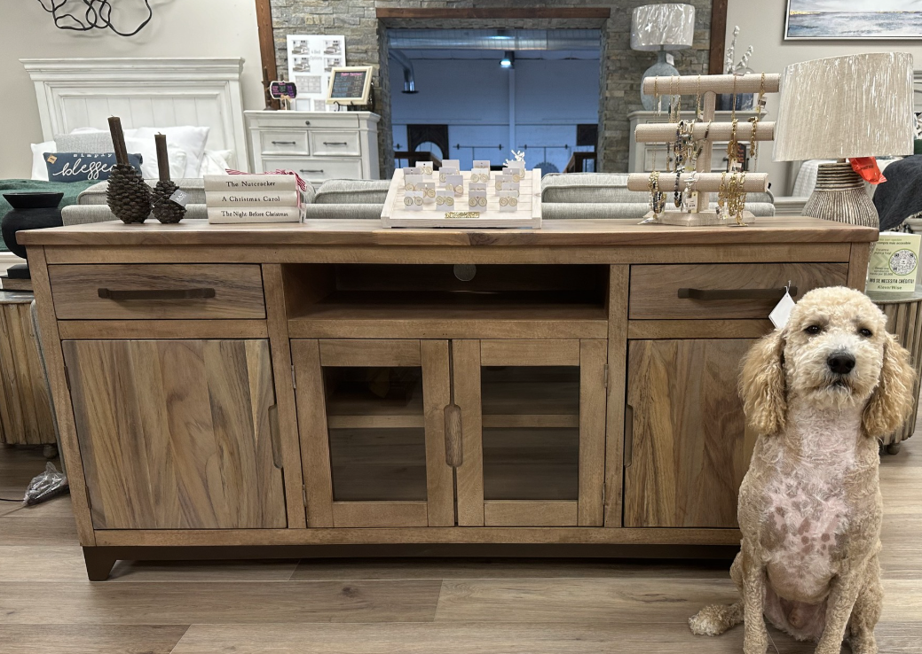 2 Drawer 2 Door 2 Glass Door 70" TV Stand IFD Parota