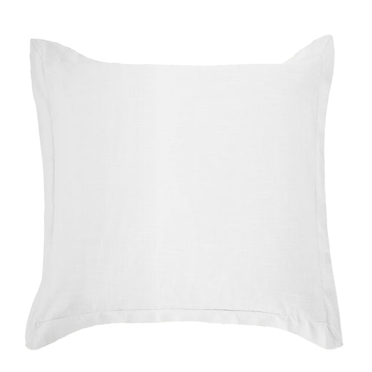 Luna - Washed Linen Tailored Euro Sham - White