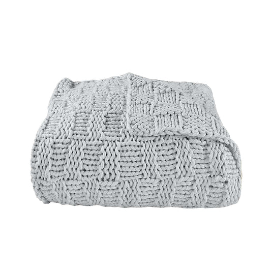 Chess Knit - Throw - Gray