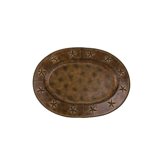 Star Iron - 19.5" Oval Tray - Brown