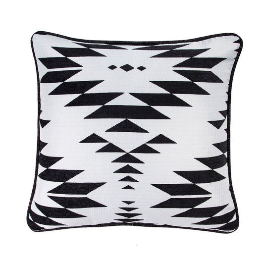 Amelia - Aztec Jacquard Euro Sham - Black / White