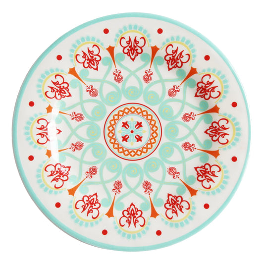 Western Melamine - Dinner Plate (Set of 4) - Red / Turquoise