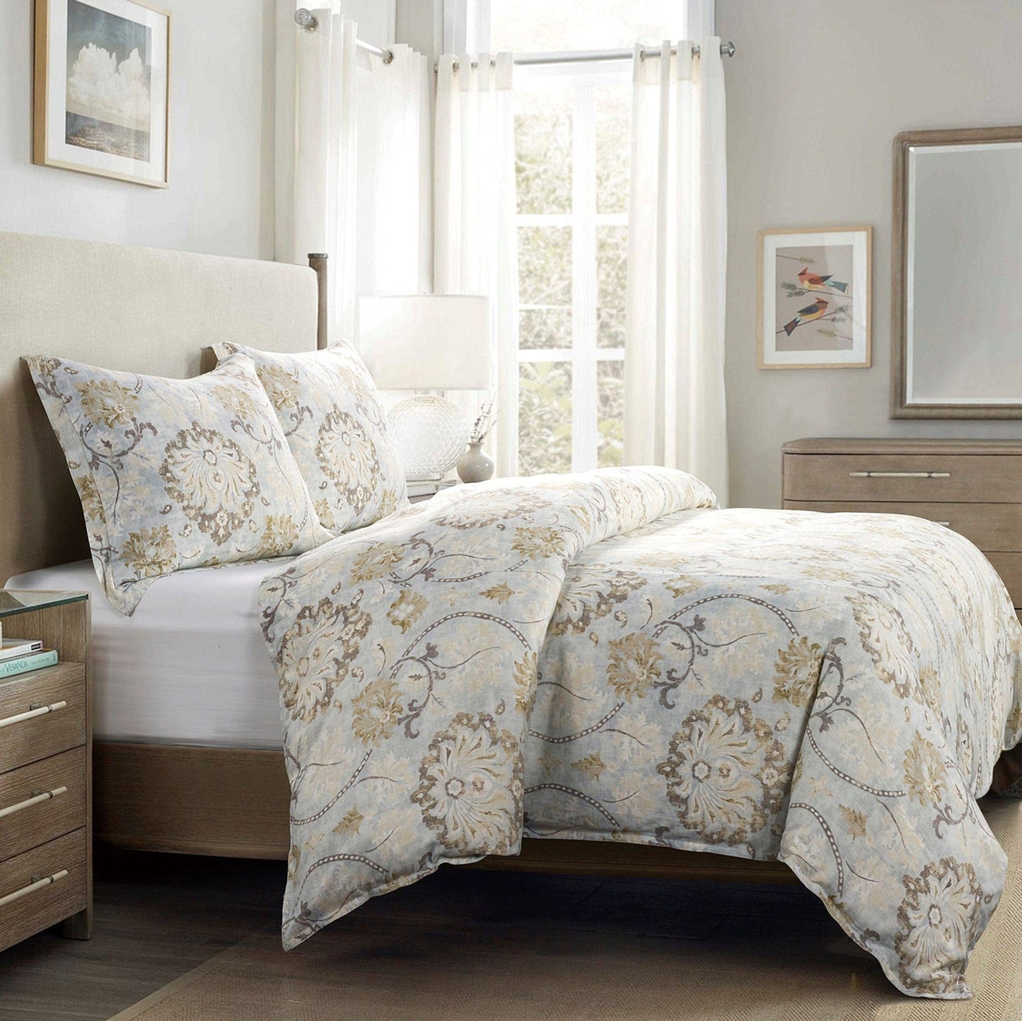 Dalia - Queen Duvet Cover Set (Set of 3) - Light Blue