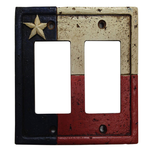 Texas Switch Plate - 5" x 5" Texas Double Rocker Wall Switch Plate - Multi