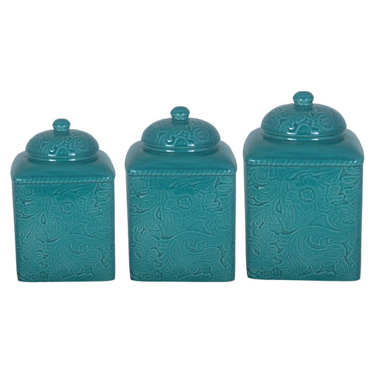 Savannah - Canister Set (Set of 3) - Turquoise