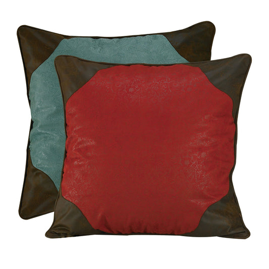Cheyenne - Reversible Euro Sham - Red / Turquoise