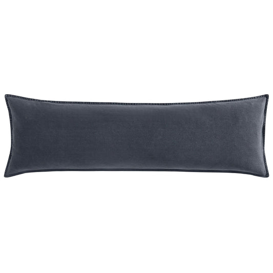 Cotton Canvas - Stonewashed Long Lumbar Pillow - Charcoal