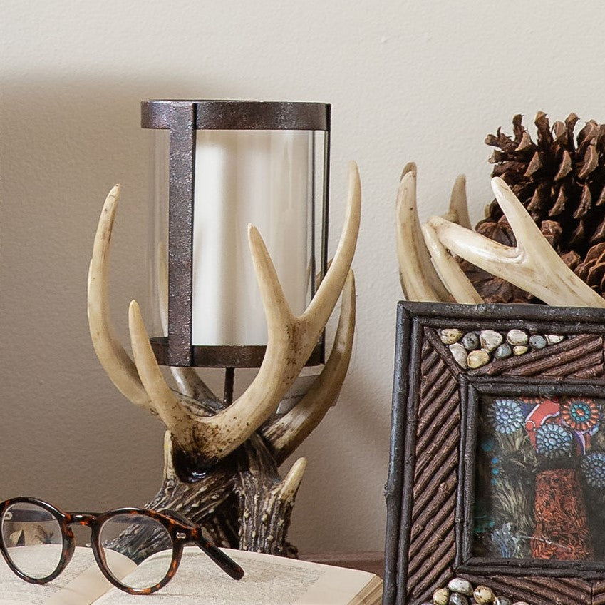 Antler - Hurricane Candle Holder - Tan / Brown