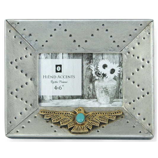 Picture Frame - 4" x 6" Picture Frame With Thunderbird - Silver