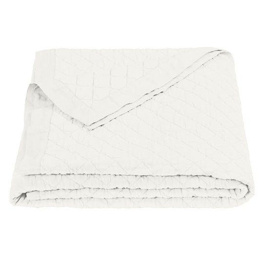 Diamond Linen - Twin Linen Cotton Diamond Quilt - Vintage White