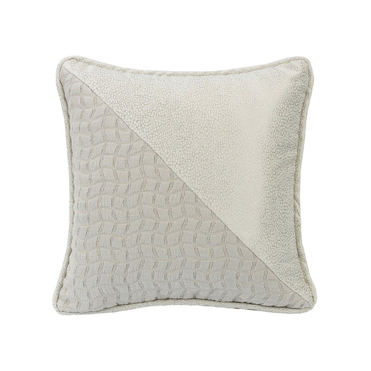 Wilshire - Half & Half Decorative Throw Pillow - Cream / Gray
