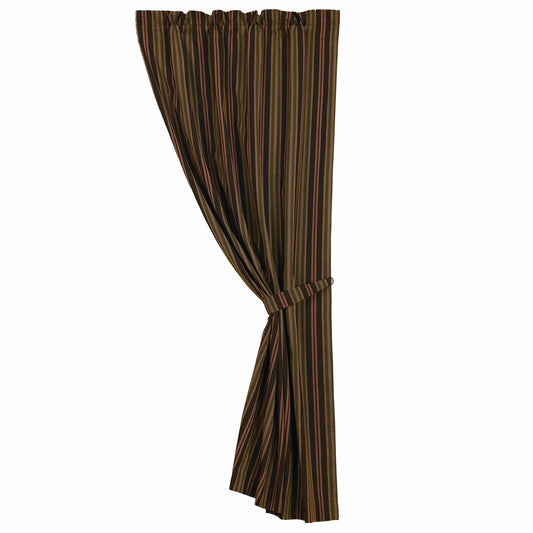 Wilderness Ridge - Striped Curtain - Red & Chocolate