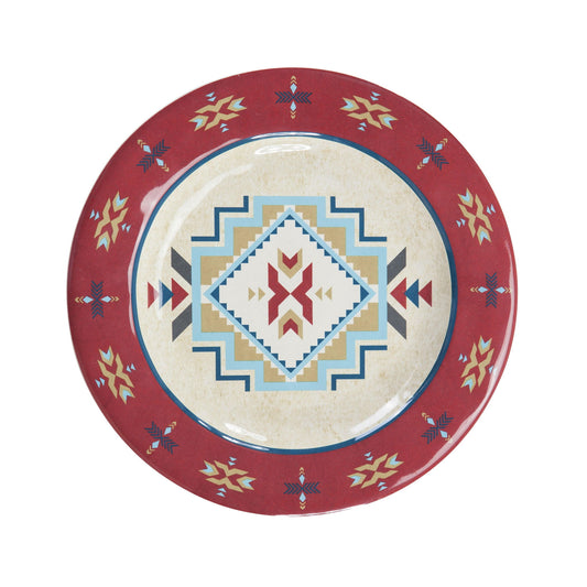 Spirit Valley - Melamine Dinner Plate (Set of 4) - Red / Cream / Blue